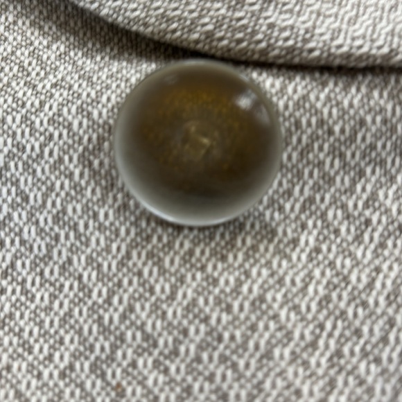 Philippe Adec Textured Blazer Jacket Size 4 Neutral Cotton Hemp Blend - Picture 3 of 10